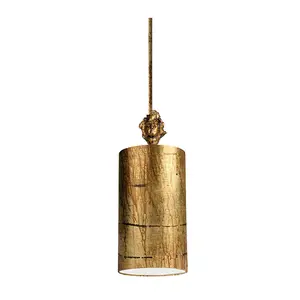 1 Bulb Ceiling Pendant Light Fitting Aged Gold LED E27 100W Bulb