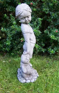 Little Girl with Teddy Bear Garden Ornament