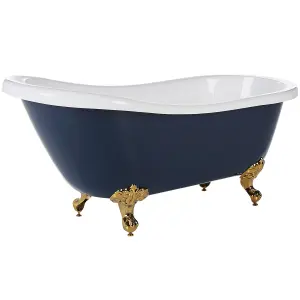 Freestanding Bath 1500 x 770 mm Blue and Gold CAYMAN