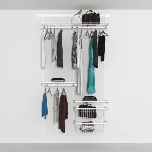 Open Wardrobe System with 2x Baskets 124cm (W)