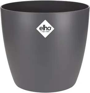 Elho Brussels Round Recylced Plastic 14cm Anthracite Plant Pot