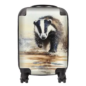 Wading Badger Watercolour Suitcase - Mini Cabin