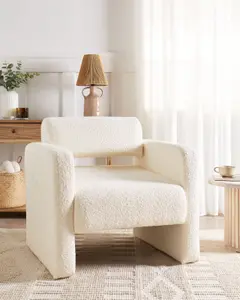 Armchair HALLSBERG Boucle Off-White