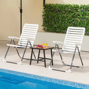 Costway Patio Folding Chair Adjustable Reclining High Back Folding Chair 7-Level Height