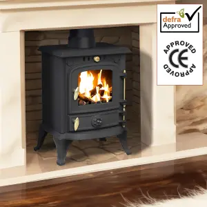 4.5kW Cast Iron Solid Multifuel Wood Burning Stove