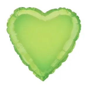 Unique Party Heart Foil Balloon (Pack Of 5) Lime Green (18in)