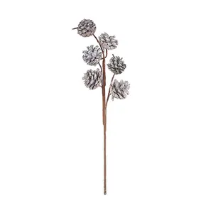 Decorations Silver Pine Cone Stem