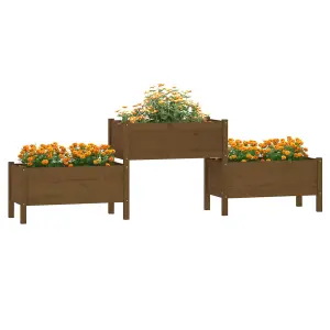 Berkfield Planter Honey Brown 245.5x44x75 cm Solid Wood Pine