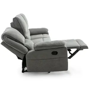 Sydney 3 Seater Fabric Manual Recliner Sofa Grey