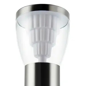 500mm Outdoor LED Lamp Post Bollard Round Brushed Steel 10W Cool White Light