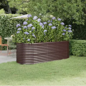 Berkfield Garden Planter Powder-coated Steel 224x80x68 cm Brown