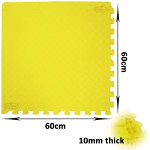 EVA Interlocking Gym/Yoga Mats in Yellow Anti-Fatigue Soft Foam Exercise Play Floor Tiles