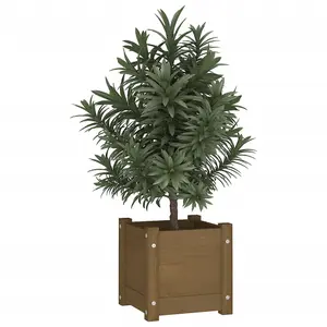 Berkfield Garden Planter Honey Brown 31x31x31 cm Solid Pinewood