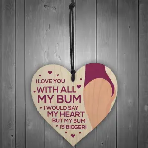 Love You Plaque Wood Heart Anniversary Christmas Gift For Husband Keepsake