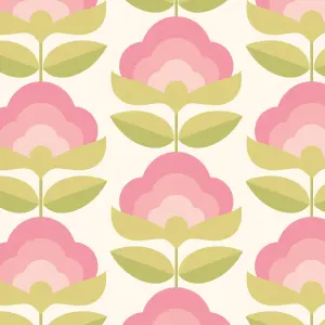 Hoopla Walls Retro Flower Rose & Apple Smooth Matt Wallpaper