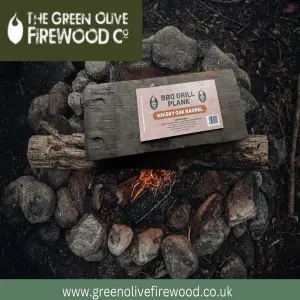 Green Olive Firewood Co Whiskey Oak BBQ Cooking Plank