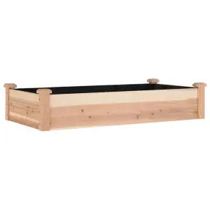 Berkfield Garden Raised Bed with Liner 120x60x25 cm Solid Wood Fir