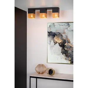 Lucide Renate Modern Flush Ceiling Light - 3xE27 - Matt Gold, Brass