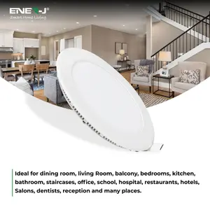 ENER-J 18W Recessed Round LED Mini Panel 220mm diameter (Hole Size 205mm), 90 Lm/Watt, 3000K (Pack of 4)