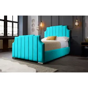 Nelson Plush Velvet Teal Bed Frame