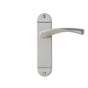 Colours Breage Satin Nickel effect Steel Curved Latch Door handle (L)121mm, Pair