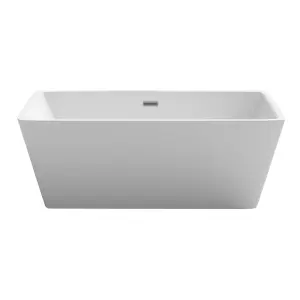 Cooke & Lewis Modern White Acrylic Rectangular Freestanding Bath (L)1700mm (W)800mm