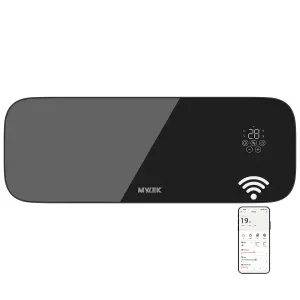 MYLEK Glass Black Overdoor Air Curtain Heater Fan 2000W, Smart WIFI App Or Remote Control