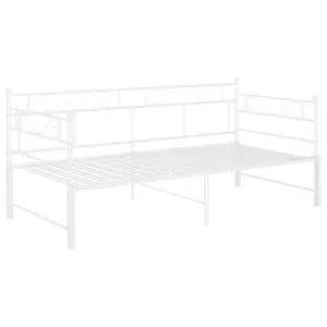 Berkfield Pull-out Sofa Bed Frame White Metal 90x200 cm