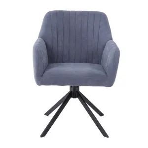 Grey Teddy Fleece Upholstered Swivel Home Office Chair with Metal Legs