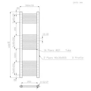 Wiest Straight Heated Towel Rail Radiator Bathroom Ladder Warmer White / 100cm H x 30cm W x 3cm D