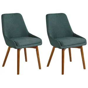 Set of 2 Dining Chairs MELFORT Dark Green