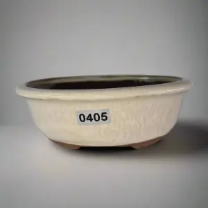 13cm Glazed Bonsai Pot - Oval - 13cm x 10cm x 5cm - White