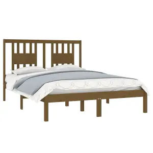 Berkfield Bed Frame Honey Brown Solid Wood Pine 120x200 cm