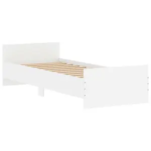 Berkfield Bed Frame White 75x190 cm Small Single Engineered Wood