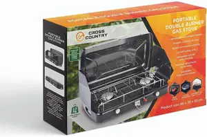 Portable 2-Burner Camping Stove Foldable Design, Windshield 1.2KW Burners (x2) Ideal for Outdoor Cooking Works with Propane