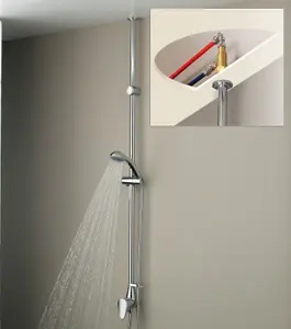 Bristan Jute Thermostatic Twinline Ceiling Fed Mini Mixer Shower - Cool Touch