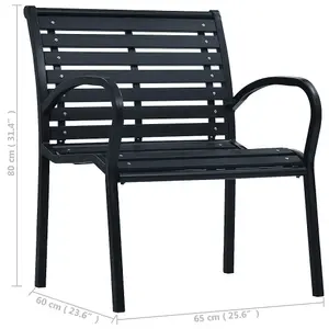 Berkfield Garden Chairs 2 pcs Black Steel and WPC