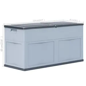 Berkfield Garden Storage Box 320 L Grey Black