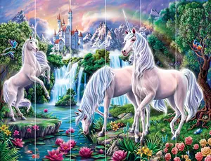 Walltastic Unicorn Paradise Multicolour Smooth Wallpaper Mural 8ft high x 10ft wide