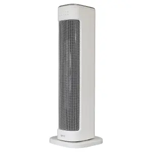 Igenix IGHT020DW Oscillating Tower Fan Heater with 3 Heat Modes, White