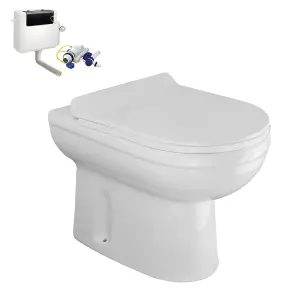 Nes Home Ingersly Back To Wall Modern Toilet Pan & Soft Close Seat + Concealed Cistern