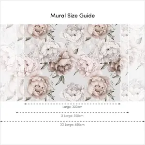 Vintage Peony Mural In Blush (450cm x 240cm)