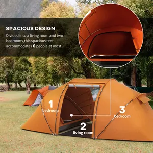 Brazley 4 Person Tent Orange