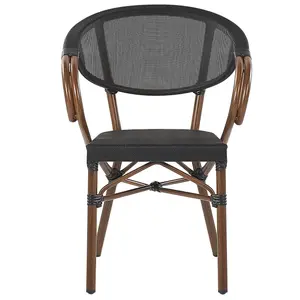 Set of 4 Garden Chairs CASPRI Metal Black