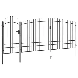 Berkfield Garden Fence Gate with Spear Top 5x2.45 m Black