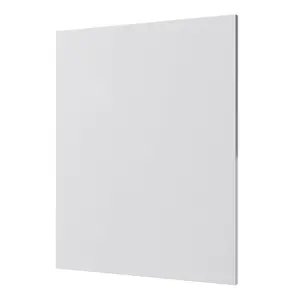 GoodHome Alisma Innovo handleless gloss light grey slab Clad on end panel (H)715mm (W)595mm