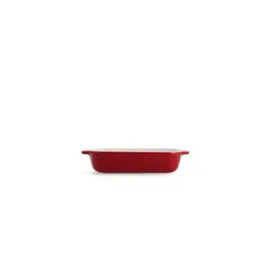 KitchenAid Stoneware Rectangular Dish with Bamboo Lid Empire Red / 20cm