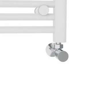 Wiest Straight Heated Towel Rail Radiator Bathroom Ladder Warmer White / 140cm H x 50cm W x 3cm D