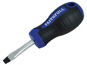 Faithfull  Soft Grip Stubby Screwdriver Flared Slotted Tip 6.5 x 38mm FAISDFS