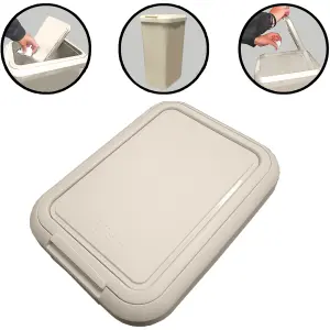 Kitchen Bin Touch and Lift Rectangle Swing Bin as a Kitchen Waste Rubbish Recycle Bin 45L - Cream